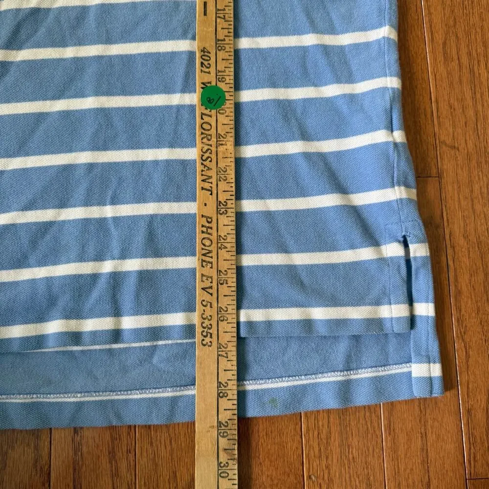 Polo Ralph Lauren | Blue/White Stripe Orange Pony Casual Polo Shirt Size Medium